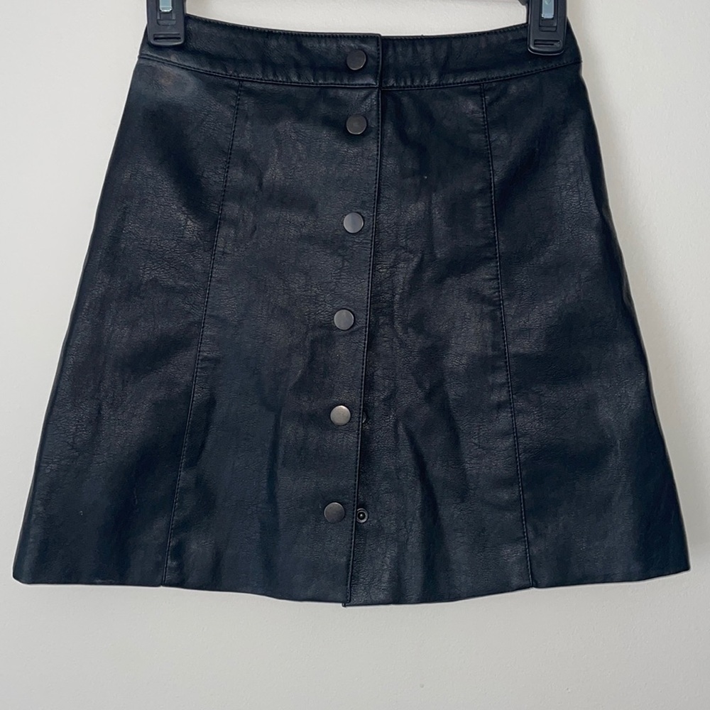 H&M pleather button up skirt - UK size 4